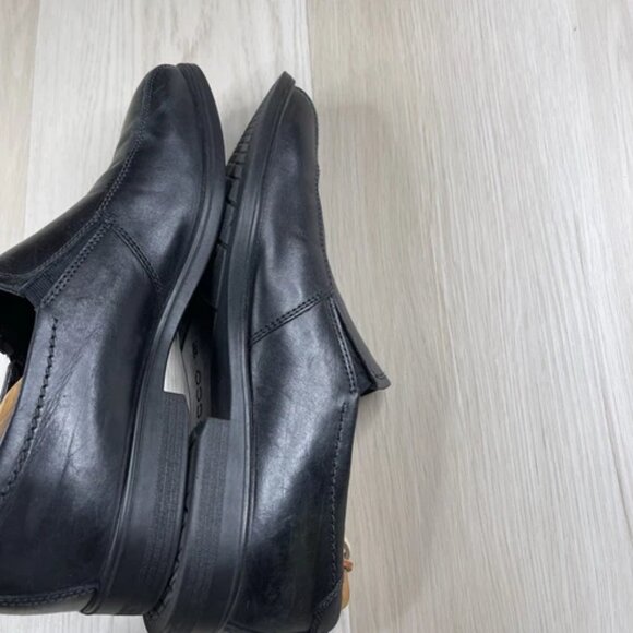 Ecco Mens Black Shoes Size 45 Leather Loafer Slip On - Picture 5 of 12